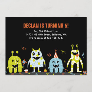Invitation à la fête d'anniversaire de Monster Bas