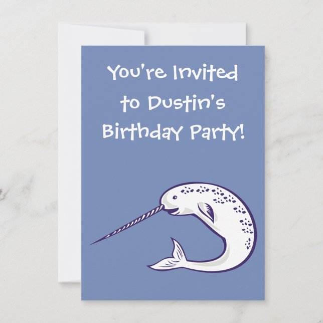 Invitation à la fête d'anniversaire de Narwhal (Devant)