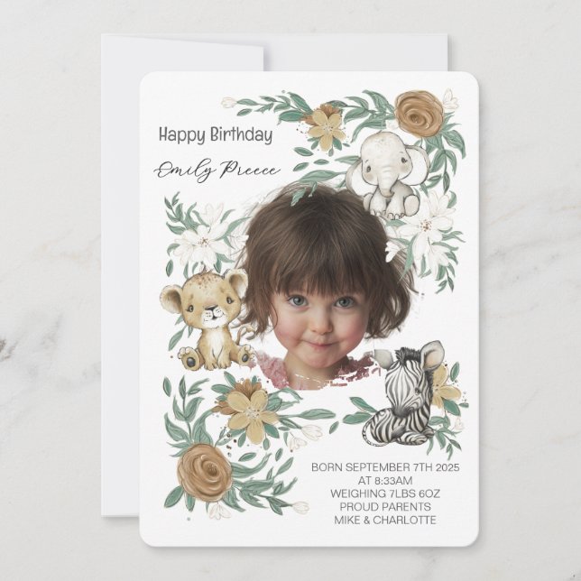 Invitation à la fête d'anniversaire de notre petit (Devant)