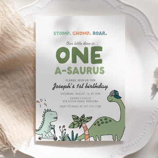 Invitation à la fête d'anniversaire de One-a-sauru