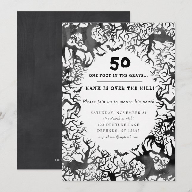 Invitation à la fête d'anniversaire de Over the Hi (Devant / Derrière)