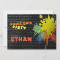 Invitation à la fête d'anniversaire de Paintball