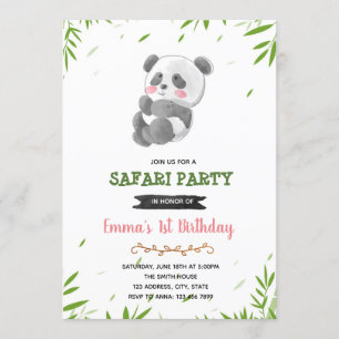 Invitation à la fête d'anniversaire de Panda