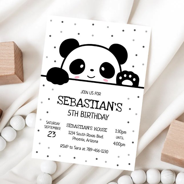 Invitation à la fête d'anniversaire de Panda Bear (Créateur téléchargé)