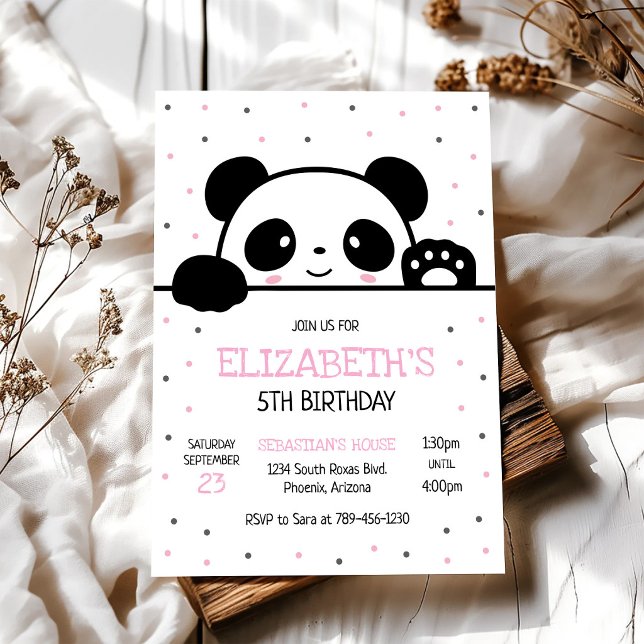 Invitation à la fête d'anniversaire de Panda Bear (Créateur téléchargé)