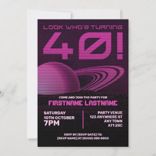 Invitation à la fête d'anniversaire de Pink Retrow
