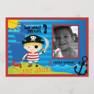 Invitation à la fête d'anniversaire de Pirate Boy,
