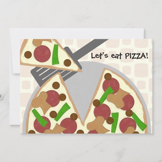 Invitation à la fête d'anniversaire de Pizza (Devant)