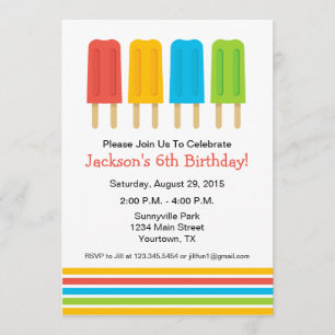 Invitation à la fête d'anniversaire de Popsicle