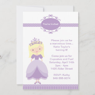 Invitation à la fête d'anniversaire de Princess