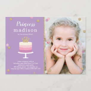 Invitation à la fête d'anniversaire de Princess Ca
