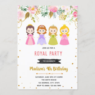 Invitation à la fête d'anniversaire de princesse f