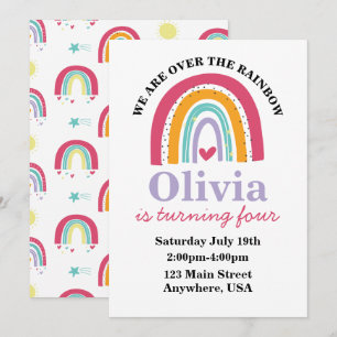 Invitation à la fête d'anniversaire de Rainbow Bri