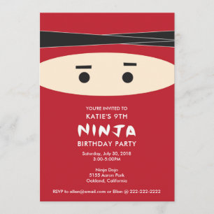 Invitation à la fête d'anniversaire de Red Ninja