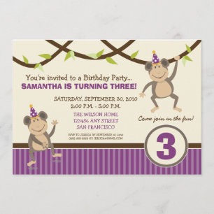 Invitation à la fête d'anniversaire de Silly Monke