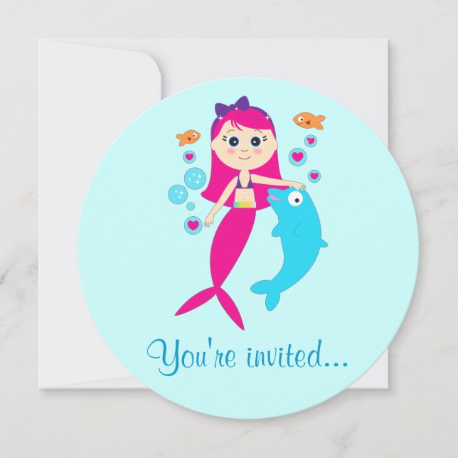 Invitation à la fête d'anniversaire de Sirène et d (Devant)