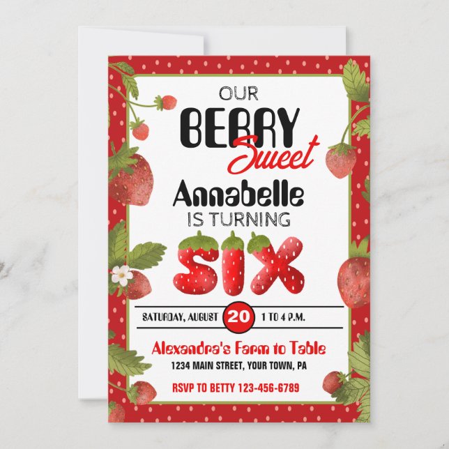 Invitation à la fête d'anniversaire de six ans sur (Devant)
