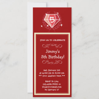 Invitation à la fête d'anniversaire de Sparkle Red