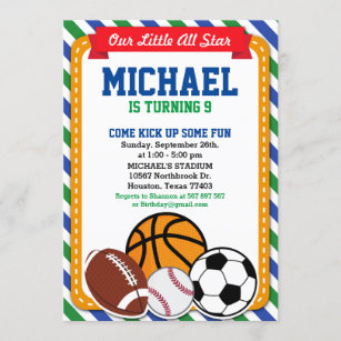 Invitations Faire Part Cartes Anniversaire Rugby Zazzle Fr