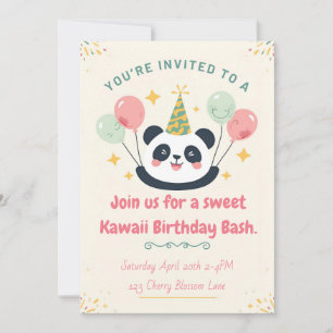 Invitation à la fête d'anniversaire de Sweet Kawai