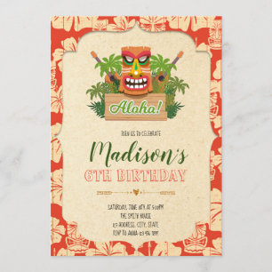 Invitation à la fête d'anniversaire de Tiki