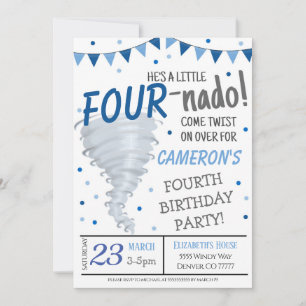 Invitation à la fête d'anniversaire de Tornado