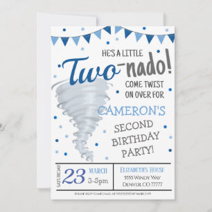 Invitation à la fête d'anniversaire de Tornado
