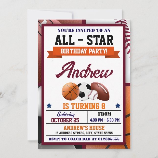 Invitation à la fête d'anniversaire de tous les sp (Devant)