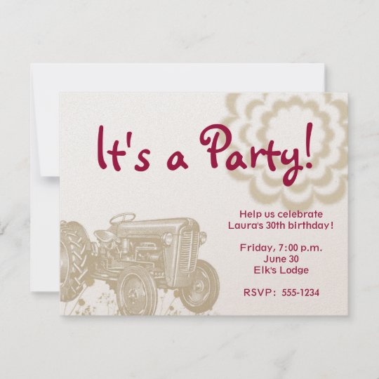 Invitation A La Fete D Anniversaire De Tractor Zazzle Fr