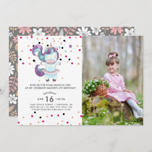 Invitation à la fête d'anniversaire de Unicorn Bal