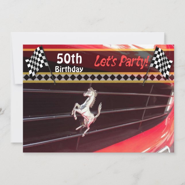 Invitation à la fête d'anniversaire de voiture cla (Devant)