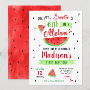 Invitation à la fête d'anniversaire de Watermelon