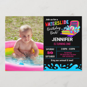Invitation à la fête d'anniversaire de Waterslide