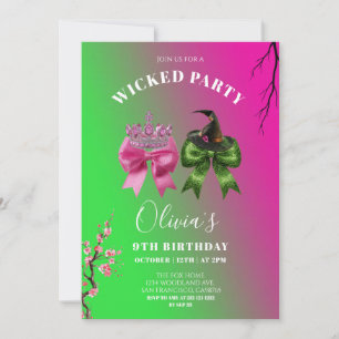 Invitation à la fête d'anniversaire de Wicked Bow 