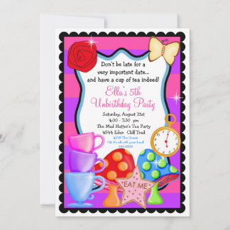 Invitation à la fête d'anniversaire de Wonderland