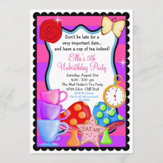 Invitation à la fête d'anniversaire de Wonderland