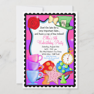 Invitation à la fête d'anniversaire de Wonderland