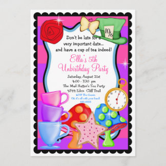 Invitation à la fête d'anniversaire de Wonderland