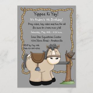 Invitation à la fête d'anniversaire de Yippee Ki Y