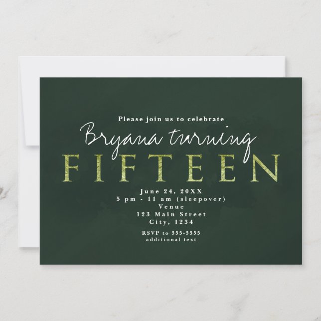 Invitation à la fête d'anniversaire des 15 ans Gre (Devant)