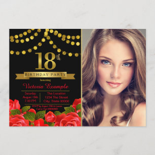 Invitation à la fête d'anniversaire des 18 ans Red