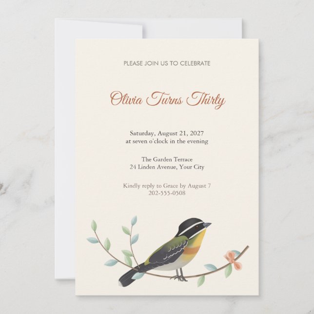 Invitation à la fête d'anniversaire des 30 ans de  (Devant)