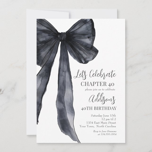 Invitation à la fête d'anniversaire des 40 ans Bla (Devant)