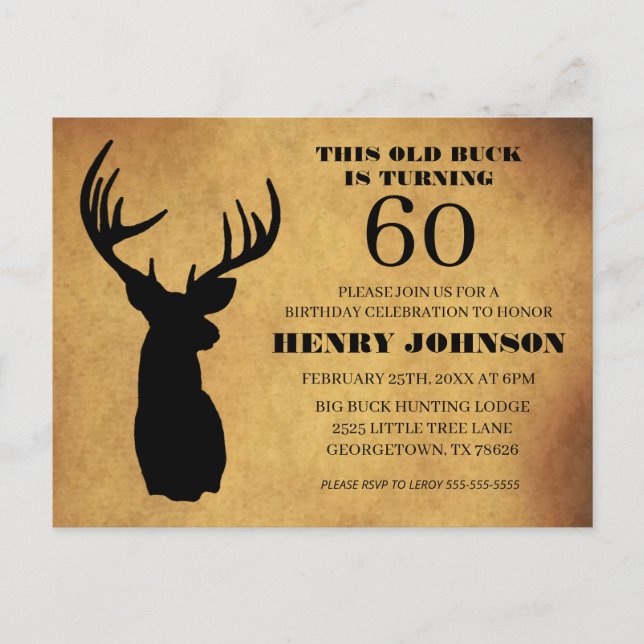 Invitation à la fête d'anniversaire des 60 ans de  (Devant)