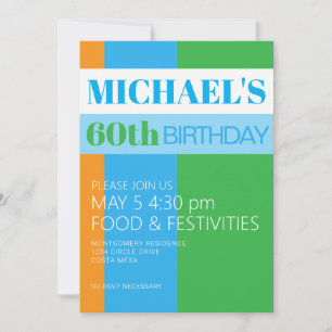 Invitation à la fête d'anniversaire des 60 ans d'u