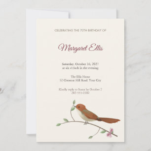 Invitation à la fête d'anniversaire des 70 ans de 