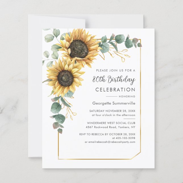 Invitation à la fête d'anniversaire des 80 ans Tou (Devant)