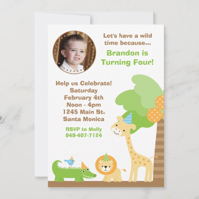 Invitation à la fête d'anniversaire des animaux de (Devant)