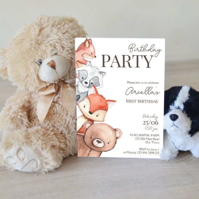 Invitation à la fête d'anniversaire des animaux de (Créateur téléchargé)