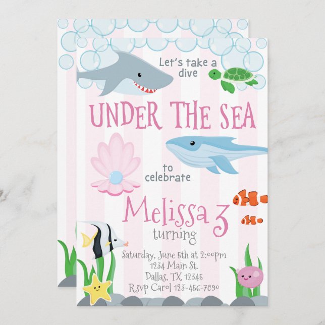 Invitation à la fête d'anniversaire des animaux ma (Devant / Derrière)